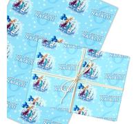 Personalised Wrapping Paper Kids Birthday Light Frozen Snow Custom Gift Wrap | Custom Gift Wrap, Sheets or Rolls, Customised Personalized Wrapping Paper