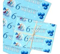 Personalised Wrapping Paper Kids Birthday Navy Blue Frozen Custom Gift Wrap | Custom Gift Wrap, Sheets or Rolls, Customised Personalized Wrapping Paper