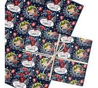 Personalised Wrapping Paper Kids Birthday Navy Spiderman Boys Custom Gift Wrap | Custom Gift Wrap, Sheets or Rolls, Customised Personalized Wrapping Paper