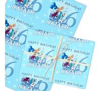 Personalised Wrapping Paper Kids Birthday Snow Blue Frozen Custom Gift Wrap | Custom Gift Wrap, Sheets or Rolls, Customised Personalized Wrapping Paper