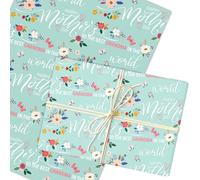 Personalised Wrapping Paper Mother's Day Grandma Floral Mint Custom Gift Wrap | Custom Gift Wrap, Sheets or Rolls, Customised Personalized Wrapping Paper