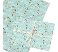 Personalised Wrapping Paper Mother's Day Grandma Floral Mint Green Gift Wrap | Custom Gift Wrap, Sheets or Rolls, Customised Personalized Wrapping Paper
