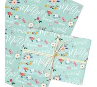Personalised Wrapping Paper Mother's Day Nan Floral Mint Custom Gift Wrap | Custom Gift Wrap, Sheets or Rolls, Customised Personalized Wrapping Paper