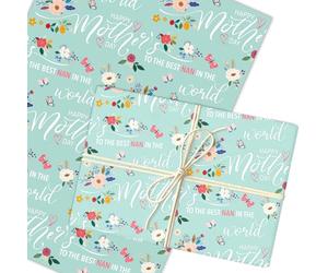 Personalised Wrapping Paper Mother's Day Nan Floral Mint Custom Gift Wrap | Custom Gift Wrap, Sheets or Rolls, Customised Personalized Wrapping Paper
