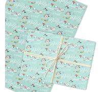 Personalised Wrapping Paper Mother's Day Nan Floral Mint Green Custom Gift Wrap | Custom Gift Wrap, Sheets or Rolls, Customised Personalized Wrapping Paper