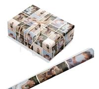 Personalised Wrapping Paper Personalized Wrapping Rolls Paper with Photo Text Custom Gift Wrap Roll for Birthday Mother Father Day Anniversary Wedding Easter Graduation, 2 Rolls, 74x51cm
