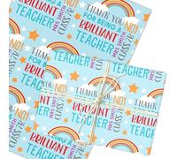 Personalised Wrapping Paper Thank You Teacher Brilliant Rainbow Star Gift Wrap | Custom Gift Wrap, Sheets or Rolls, Customised Personalized Wrapping Paper