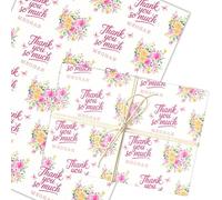 Personalised Wrapping Paper Thank You Watercolour Pink Yellow Custom Gift Wrap | Custom Gift Wrap, Sheets or Rolls, Customised Personalized Wrapping Paper