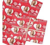 Personalised Wrapping Paper Valentine's Day Fiancée Heart Photo Cupid Red | Custom Gift Wrap, Sheets or Rolls, Customised Personalized Wrapping Paper