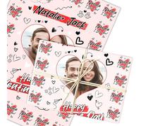 Personalised Wrapping Paper Valentine's Day Heart Photo I Love You Gift Wrap | Custom Gift Wrap, Sheets or Rolls, Customised Personalized Wrapping Paper