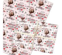 Personalised Wrapping Paper Valentine's Day Photo Doodles I Love You Gift Wrap | Custom Gift Wrap, Sheets or Rolls, Customised Personalized Wrapping Paper