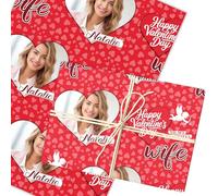 Personalised Wrapping Paper Valentine's Day Wife Cupid Silhouette Heart Photo | Custom Gift Wrap, Sheets or Rolls, Customised Personalized Wrapping Paper