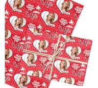 Personalised Wrapping Paper Valentine's Day Wife Heart Photo Cupid Silhouette | Custom Gift Wrap, Sheets or Rolls, Customised Personalized Wrapping Paper
