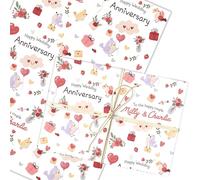 Personalised Wrapping Paper Wedding Anniversary Birds Cute Custom Gift Wrap | Custom Gift Wrap, Sheets or Rolls, Customised Personalized Wrapping Paper