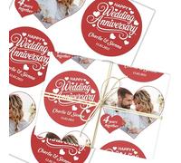 Personalised Wrapping Paper Wedding Anniversary Heart Photo Red Happy Gift Wrap | Custom Gift Wrap, Sheets or Rolls, Customised Personalized Wrapping Paper