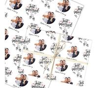 Personalised Wrapping Paper Wedding Day Just Married Champagne Custom Gift Wrap | Custom Gift Wrap, Sheets or Rolls, Customised Personalized Wrapping Paper