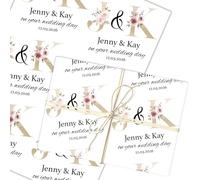 Personalised Wrapping Paper Wedding Day Pink Gold Name Initials Custom Gift Wrap | Custom Gift Wrap, Sheets or Rolls, Customised Personalized Wrapping Paper