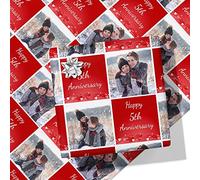 Personalised Year Anniversary Wrapping Paper - Add Any Year & Photo -A1 Sheet - 594mm x 840mm