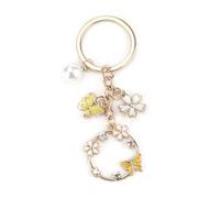 Personalised Yellow Butterfly Pearl Keychain, Sparkly Hollow Design for Mum, Good Friends and Sisters, Gifts for Women and Unique Funny Gifts, Friendship Keepsake, Personalised Keyring, Womens Gifts