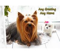Personalised Yorkshire Terrier Dog Greeting Card (Birthday, Mothers Day, Fathers Day, Christmas, Blank) - Custom Card for Him Her Male Female Family Kids