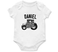 Personalised Young Farmer Babygrow Baby Boys Custom Tractor Vest Babies, 3-6 Months, White