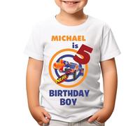 Personalised Your Age Nerf Birthday Celebration Boys Gift Kids T-Shirts #TA-54 White 7-8 Years