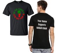 Personalised (Your Name) Support Mr. Imran Khan One Nation One Leader One Hope T-Shirt Prime Minister of Pakistan PTI Flag Tee Top