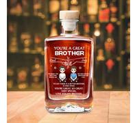 Personalised You're A Great Brother Whiskey Bottles Custom Name Portrait Funny Glass Bottle Decor Gift for Dad Brother Whiskey Lovers Party Birthday Xmas (Style 4)