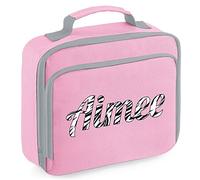 Personalised Zebra Print Lunch Cooler Bag, Custom Nursery Gifts for Daughter, Back to School Lunchbox for Her, Girls School Lunch Box, Pink