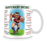 personalised4u Rugby Excuses Funny Ceramic Coffee Mug - (Name Can Be Added)