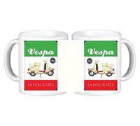 Personalisedjust4u Retro Motorbike Scooter Metal Signs on Ceramic Mugs for The Man Cave Classic Scooter La Dolce Vita