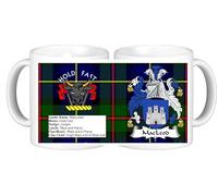 Personalisedjust4u Scottish Clan with Crest Coat of Arms Details and Tartan Depicted MacLeod Ceramic Coffee Mug