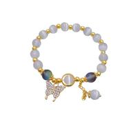 Personalisiertes Verstellbares Herrenarmband Design Erweiterte Sinn Kristall Armband Schmetterling Armband Weibliche Transfer Perle Hand Schmuck Geschenk Fitness Armband Schmal (GD1, One Size)
