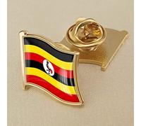 Personality Blackbird Uganda Flag Pin Badges,National Waving National Lapel Enamel Badges Pins,Diy Brooch Souvenir Gift For Men Women Backpack Shirt Jewelry Accessories,Sector 19X18Mm,Picture