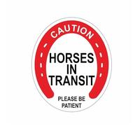 Personality Car Sticker Caution Horses in Transit PVC Decal 11.7CMX13.8CM(2PCS)