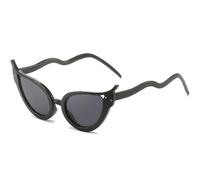 Personality Cat Eye Snake Sunglasses For Women Men Fashion Sexy Sun Glasses Ladies Eyewear Shades UV400 (Black Gray,One Size)