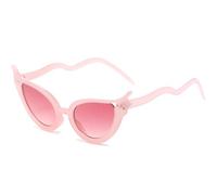 Personality Cat Eye Snake Sunglasses For Women Men Fashion Sexy Sun Glasses Ladies Eyewear Shades UV400 (Pink Pink,One Size)