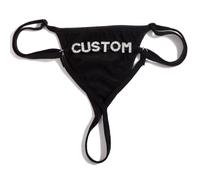 Personality DIY Custom Name Thong For Women Bling Silver color Crystal Letter Solid Color Bikini Intimates Underwear Gift bling Name Female G-String Thongs Underpants Lingerie Gifts,Black,One size