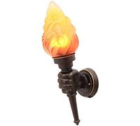 Personality E27 Retro Creative Torch Wall Lamp Medieval Wall Light European Classical Restaurant Bar Nostalgic Flame Wall Sconce Industrial Outdoor Waterproof Wall Lantern