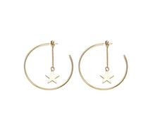 Personality Earrings Super Large Circles for Women's Jewellery Retro Large Round Hoop Earrings Gold Colour Elegant and PopularDurability