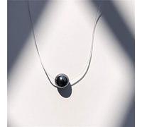 Personality Fashion Square Imitation Pearl Crystal Zircon Necklace Invisible Transparent Fishing Line Necklace Women