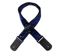 Personality Guitar Strap with Star Pattern for Acoustic Classic Guitar Bass Soft Velvet Material with Leather Ends (Blue)
