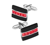 Personality Men's Cufflinks Black Onyx Inlaid Red Crystal Cufflinks French Shirts Business Exquisite Accessories Gifts