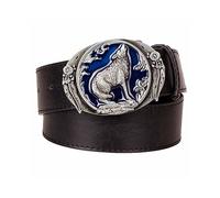 Personality mens leather belt Wolf totem strap male leather pin buckle metal belt werewolf head male casual belts gift for men
