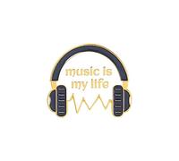 Personality Music Enthusiast Badges Pins MUSIC IS MY LIFE Music is my medicine Brooches, Metal, gem na