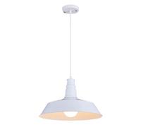 Personality Pendant Lights, Nostalgic Retro Industrial Chandelier, Single Head Metal Pot Lid Lighting Fixture, Minimalist Creative Hanging Lamp for Bedroom, Bedside, Children's Room(White)