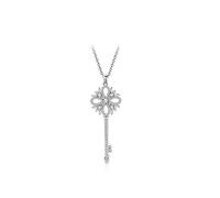 Personality Queen Artificial Zircon Necklace Beating Heart Key Pendant Clavicle Female