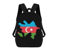 Personality School Bag Flag Map of Azerbaijan Rucksack Resistant Schools Backpack for Hiking, Camping, Work, 42X32X14Cm