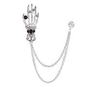 Personality Skull Hand Bone Surf Brooch Men's Suit Pin Gold Silver