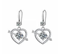 Personality Temperament Inlaid Minimalist Fine Earring Studded Earrings Zircon One The Heart Shaped Valentine's Day Costume Jewelry (A, Size)